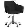 vidaXL Esszimmerst&uuml;hle Drehbar 6 Stk. Schwarz Stoff