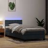 vidaXL Boxspringbett mit Matratze & LED Dunkelgrau 80x210 cm Samt