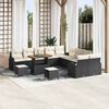 vidaXL Garten-Sofa-Set mit Kissen 13 pcs Schwarz Poly Rattan