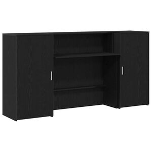 vidaXL Empfangstheke Schwarz Eichen-Optik 200x50x103,5cm Holzwerkstoff