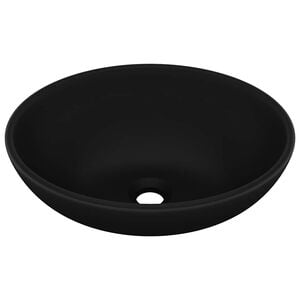 vidaXL Luxuri&ouml;ses Ovales Waschbecken Matt Schwarz 40x33 cm Keramik