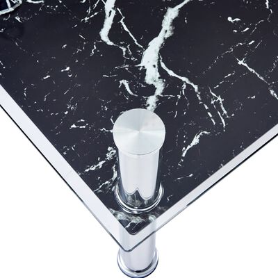 vidaXL Couchtisch in Marmoroptik Schwarz 100×60×42 cm Hartglas