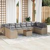 vidaXL Gartensofa-set 11 pcs Beige und Hellgrau Poly-Rattan