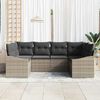 vidaXL Gartensofa-set mit Speicher 6 pcs Grau Poly-Rattan
