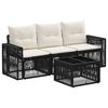 vidaXL Gartensofa-set 4 stk. Schwarz und Cremewei&szlig; Poly-Rattan