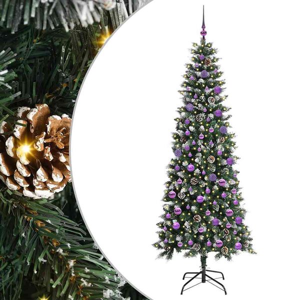 vidaXL K&uuml;nstlicher Weihnachtsbaum mit 300 LEDs mit St&auml;nder Gr&uuml;n 210 cm