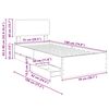 vidaXL Bettrahmen Ger&auml;ucherte Eiche 75 x 190 cm Ingenieurs Holz