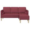 vidaXL Sofa Set mit Kissen Weinrot Polyester