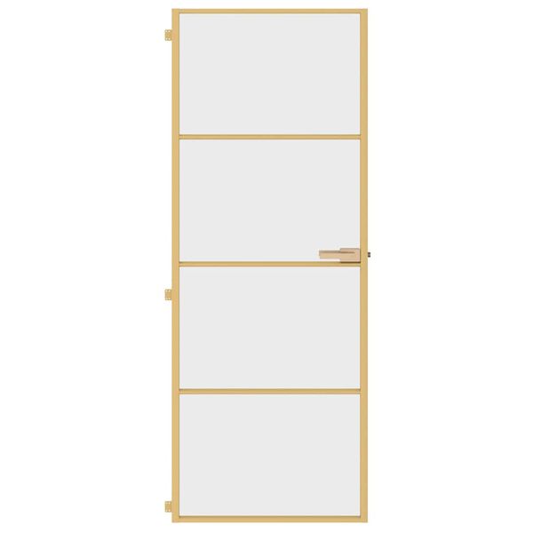 vidaXL Innent&uuml;r Schlank Golden 76x201,5 cm Hartglas und Aluminium