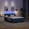 vidaXL LED Boxspringbett mit Matratze mit LED Blau 140 x 190 cm Stoff