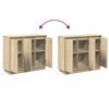 vidaXL LED-Sideboard Sonoma-Eiche 90 x 32 x 75 cm Holzwerkstoff