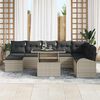 vidaXL Garten-Sofa-Set mit Speicher 9 pcs Hellgrau Poly Rattan