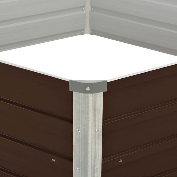 vidaXL Hochbeet Braun 129 x 129 x 45 cm Verzinkter Stahl