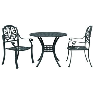 vidaXL 3-tlg. Bistro-Set Gr&uuml;n Aluminiumguss