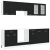 vidaXL K&uuml;cheneinheit Lyon 8 Stk. Schwarze Eiche Holzwerkstoff