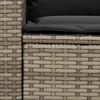 vidaXL 4-tlg. Garten-Sofagarnitur mit Kissen L-Form Grau Poly Rattan