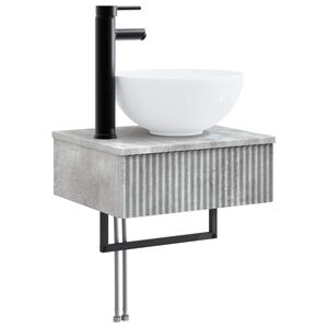 vidaXL Wandmontiertes Waschbecken Betongrau 40 x 35 x 39 cm