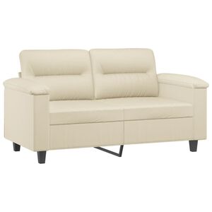 vidaXL 2-Sitzer-Sofa Creme 120 cm Kunstleder