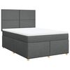 vidaXL Boxspringbett mit Matratze Dunkelgrau 140x190 cm Stoff