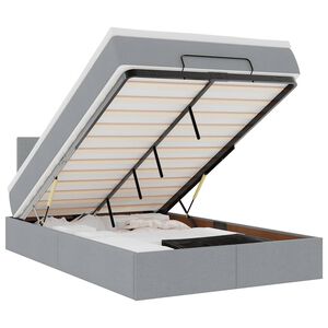 vidaXL Ottoman-Bett mit Matratze Hellgrau 120x190 cm Stoff