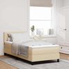 vidaXL Boxspringbett mit Matratze mit Kopfteil Creme 90 x 200 cm Stoff