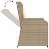 vidaXL 3-tlg. Garten-Sofagarnitur mit Kissen Beige Poly Rattan