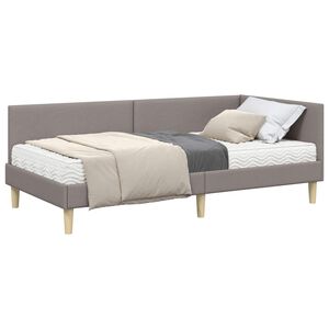 vidaXL Eckbettgestell mit Matratze Sonstiges 2 pcs Taupe Stoff