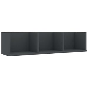 vidaXL CD-Wandregal Grau 75x18x18 cm Holzwerkstoff