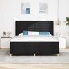 vidaXL Boxspringbett mit Matratze Schwarz 180 x 200 cm Stoff