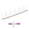 vidaXL 10-tlg. Taubenabwehr Spikes-Set Edelstahl 5 m 5-reihig