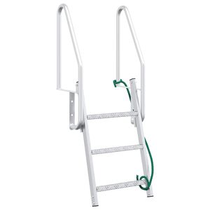 vidaXL 3-Stufen Dockleiter Silber 58 x 77 x 144 cm Aluminium