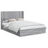 vidaXL Bettgestell mit Stauraum und Kopfteil Grau Sonoma 140 x 200 cm