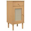 vidaXL Nachttisch SENJA Rattan-Look Braun 40x35x80cm Massivholz Kiefer
