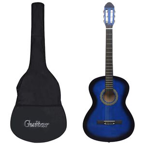 vidaXL Klassikgitarre f&uuml;r Anf&auml;nger mit Tasche Blau 4/4 39