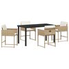 vidaXL Garten Essgruppe 5 pcs Beige Poly-Rattan