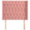 vidaXL Kopfteil mit Ohren Rosa 93x16x118/128 cm Samt