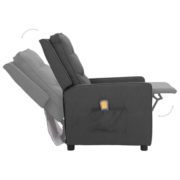 vidaXL Massagesessel Dunkelgrau Stoff