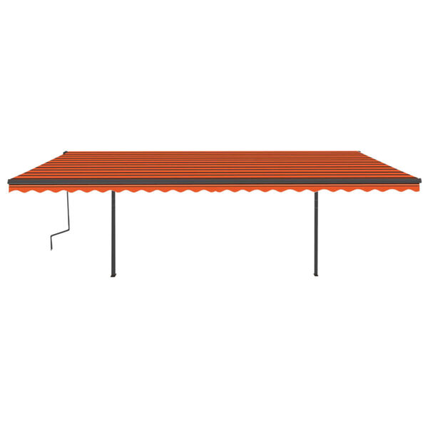 vidaXL Markise Manuell Einziehbar mit LED 6x3 m Orange und Braun