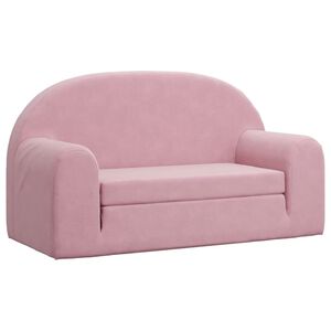 vidaXL Kinder-Schlafsofa 2-Sitzer Rosa Weicher Pl&uuml;sch
