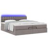vidaXL Ottoman-Bett mit Matratzen & LEDs Taupe 200x200 cm Stoff