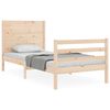 vidaXL Massivholzbett mit Kopfteil 90x200 cm