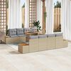 vidaXL Garten-Sofa-Set mit Kissen mit Speicher 9 pcs Beige Poly Rattan