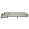 vidaXL Schlafsofa in L-Form Hellgrau 275x140x70 cm Samt