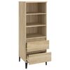vidaXL Highboard Sonoma-Eiche 40x36x110 cm Holzwerkstoff