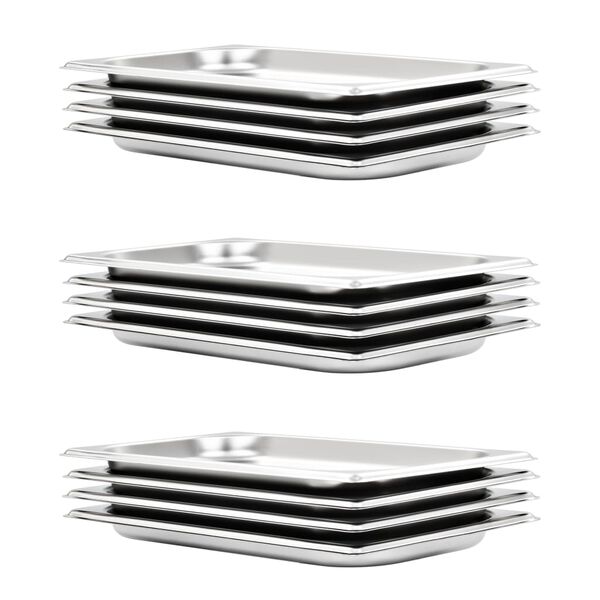 vidaXL Gastronormbehälter 12 Stk. GN 1/3 20 mm Edelstahl