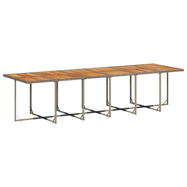 vidaXL 13-tlg. Garten-Essgruppe mit Kissen Grau Poly Rattan