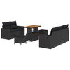 vidaXL Gartensofa-set mit Kissen 8 pcs Schwarz Poly-Rattan