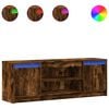 vidaXL TV-Schrank mit LED-Beleuchtung R&auml;uchereiche 139,5x34x50 cm