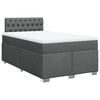 vidaXL Boxspringbett mit Matratze Dunkelgrau 120x200 cm Stoff