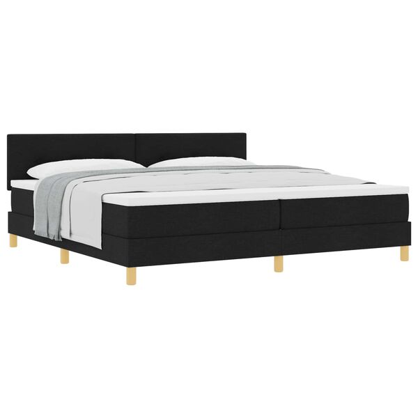 vidaXL Boxspringbett mit Matratze Schwarz 200 x 200 cm Stoff